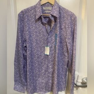 Mens Purple Paisley Button Up